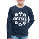 Ostsee Symbole - Kinder Premium Langarmshirt - Navy