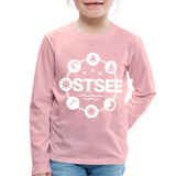 Ostsee Symbole - Kinder Premium Langarmshirt - Hellrosa