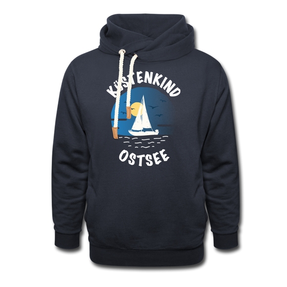 Küstenkind Ostsee - Frauen Schalkragen Hoodie - Navy