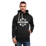 Nordsee Symbole - Männer Schalkragen Hoodie - Schwarz