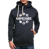 Nordsee Symbole - Männer Schalkragen Hoodie - Navy