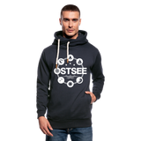 Ostsee Symbole -  Männer Schalkragen Hoodie - Navy