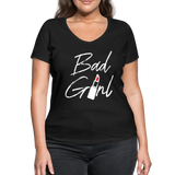 Bad Girl - Frauen Bio-T-Shirt mit V-Ausschnitt von Stanley & Stella - Schwarz