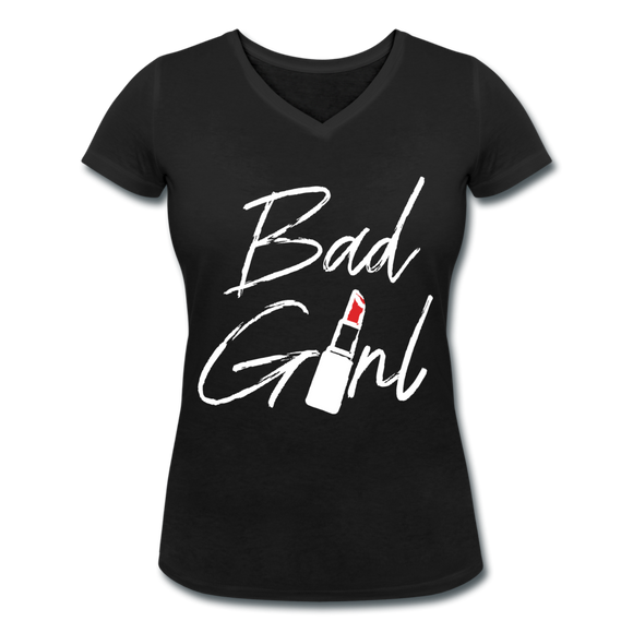 Bad Girl - Frauen Bio-T-Shirt mit V-Ausschnitt von Stanley & Stella - Schwarz