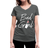 Bad Girl - Frauen Bio-T-Shirt mit V-Ausschnitt von Stanley & Stella - Anthrazit