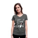 Bad Girl - Frauen Bio-T-Shirt mit V-Ausschnitt von Stanley & Stella - Anthrazit