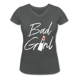 Bad Girl - Frauen Bio-T-Shirt mit V-Ausschnitt von Stanley & Stella - Anthrazit