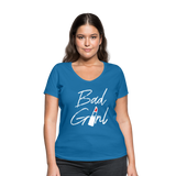 Bad Girl - Frauen Bio-T-Shirt mit V-Ausschnitt von Stanley & Stella - Pfauenblau