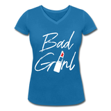 Bad Girl - Frauen Bio-T-Shirt mit V-Ausschnitt von Stanley & Stella - Pfauenblau