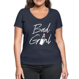 Bad Girl - Frauen Bio-T-Shirt mit V-Ausschnitt von Stanley & Stella - Navy