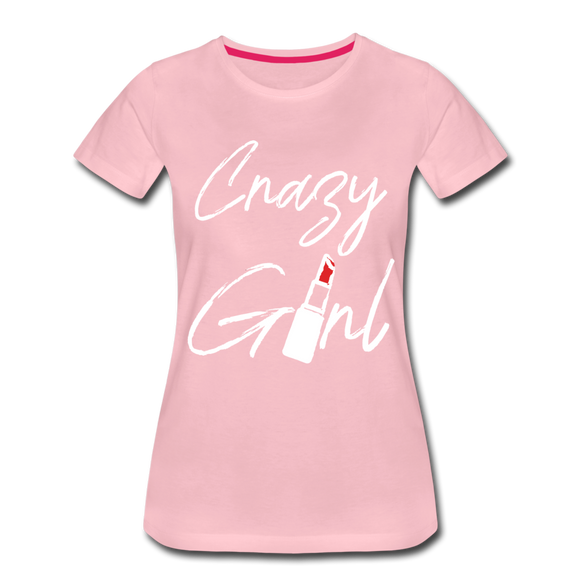 Crazy Girl - Frauen Premium T-Shirt - Hellrosa