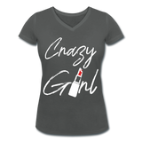 Crazy Girl - Frauen Bio-T-Shirt mit V-Ausschnitt von Stanley & Stella - Anthrazit