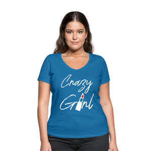 Crazy Girl - Frauen Bio-T-Shirt mit V-Ausschnitt von Stanley & Stella - Schwarz