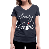 Crazy Girl - Frauen Bio-T-Shirt mit V-Ausschnitt von Stanley & Stella - Navy