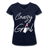 Crazy Girl - Frauen Bio-T-Shirt mit V-Ausschnitt von Stanley & Stella - Navy