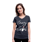 Crazy Girl - Frauen Bio-T-Shirt mit V-Ausschnitt von Stanley & Stella - Navy