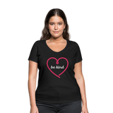 Heart be kind - Frauen Bio-T-Shirt mit V-Ausschnitt von Stanley & Stella - Schwarz