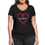 Heart be kind - Frauen Bio-T-Shirt mit V-Ausschnitt von Stanley & Stella - Schwarz