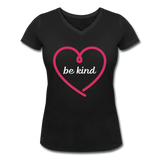 Heart be kind - Frauen Bio-T-Shirt mit V-Ausschnitt von Stanley & Stella - Schwarz