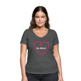 Heart be kind - Frauen Bio-T-Shirt mit V-Ausschnitt von Stanley & Stella - Anthrazit