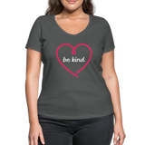 Heart be kind - Frauen Bio-T-Shirt mit V-Ausschnitt von Stanley & Stella - Anthrazit