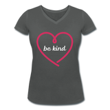 Heart be kind - Frauen Bio-T-Shirt mit V-Ausschnitt von Stanley & Stella - Anthrazit