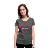 Heart be kind - Frauen Bio-T-Shirt mit V-Ausschnitt von Stanley & Stella - Anthrazit