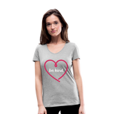 Heart be kind - Frauen Bio-T-Shirt mit V-Ausschnitt von Stanley & Stella - Grau meliert