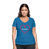 Heart be kind - Frauen Bio-T-Shirt mit V-Ausschnitt von Stanley & Stella - Pfauenblau