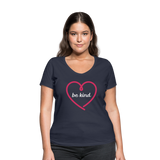 Heart be kind - Frauen Bio-T-Shirt mit V-Ausschnitt von Stanley & Stella - Navy