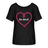 Heart be kind - Frauen T-Shirt mit Fledermausärmeln von Bella + Canvas - Schwarz