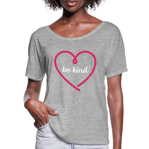 Heart be kind - Frauen T-Shirt mit Fledermausärmeln von Bella + Canvas - Anthrazit