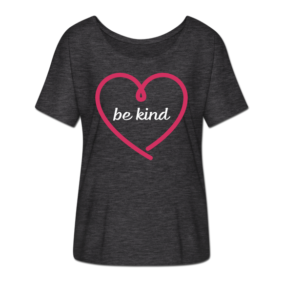 Heart be kind - Frauen T-Shirt mit Fledermausärmeln von Bella + Canvas - Anthrazit