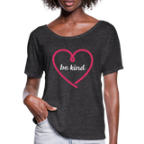 Heart be kind - Frauen T-Shirt mit Fledermausärmeln von Bella + Canvas - Anthrazit