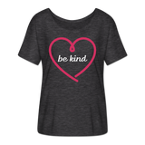 Heart be kind - Frauen T-Shirt mit Fledermausärmeln von Bella + Canvas - Anthrazit