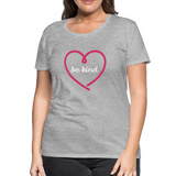 Heart Be Kind - Frauen Premium T-Shirt - Grau meliert