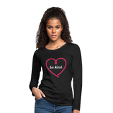 Heart be kind - Frauen Premium Langarmshirt - Schwarz