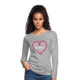 Heart be kind - Frauen Premium Langarmshirt - Grau meliert