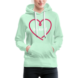 Heart be kind - Frauen Premium Hoodie - helles Mintgrün