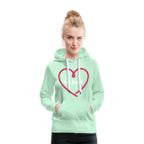 Heart be kind - Frauen Premium Hoodie - helles Mintgrün