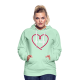 Heart be kind - Frauen Premium Hoodie - helles Mintgrün