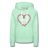 Heart be kind - Frauen Premium Hoodie - helles Mintgrün