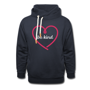 Heart be kind - Frauen Schalkragen Hoodie - Navy