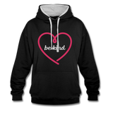 Heart be kind - Frauen Kontrast-Hoodie - Schwarz/Grau meliert