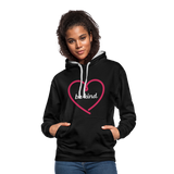 Heart be kind - Frauen Kontrast-Hoodie - Schwarz/Grau meliert