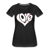 Love Heart - Frauen Premium T-Shirt - Schwarz