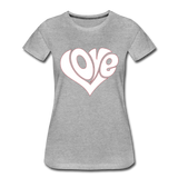 Love Heart - Frauen Premium T-Shirt - Grau meliert