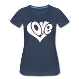 Love Heart - Frauen Premium T-Shirt - Navy