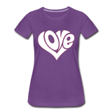 Love Heart - Frauen Premium T-Shirt - Lila