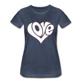 Love Heart - Frauen Premium T-Shirt - Blau meliert